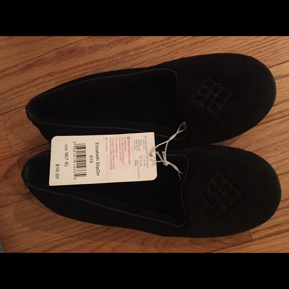 Women’s Foam black velvet slip ons Sz 7-8M